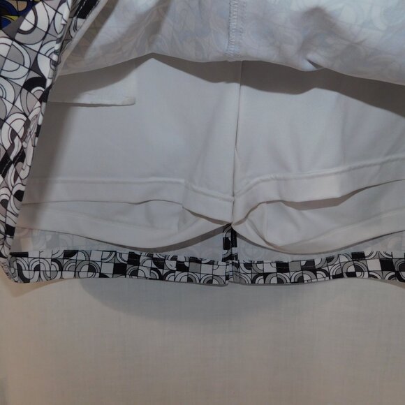 Slazenger Golf Womens 8 Funky Blue White Black Yellow Skort Geometric Pattern - Picture 8 of 12